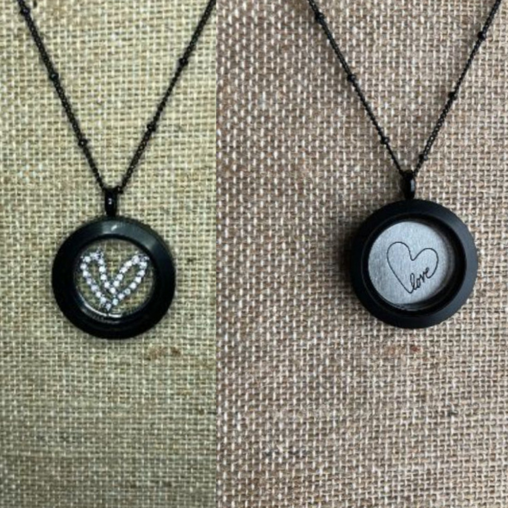 Medium Matte Black Living Locket SET Origami Owl